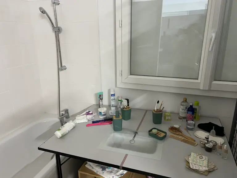 La salle de bain de l'appartement zéro déchet à Chanteloup les Vignes